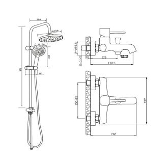 Orange Karl M05-932b душевая система, черная